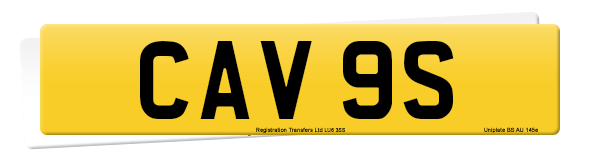 Registration number CAV 9S